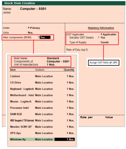 Bill of Materials (BoM) in TallyPrime Accounting Software – TallyPrime ...