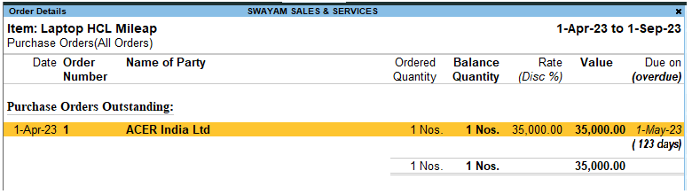 13-13-Purchase Order Processing in TallyPrime-3