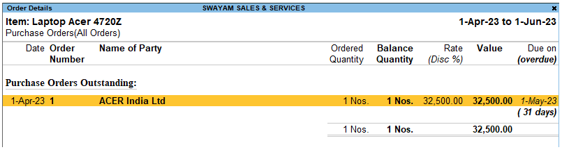 13-15-Purchase Order Processing in TallyPrime-3