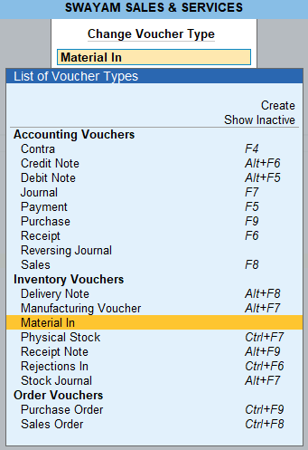 16-1-GST Invoice Support for Material in Voucher in TallyPrime-3