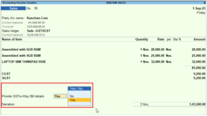 Sales Of Goods And Services Using E-Way Bill In TallyPrime 4 ...