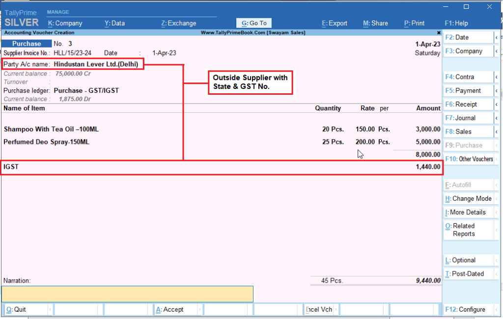 TallyPrime Assignment-13 [PURCHASE VOUCHER ] – TallyPrime Book ...
