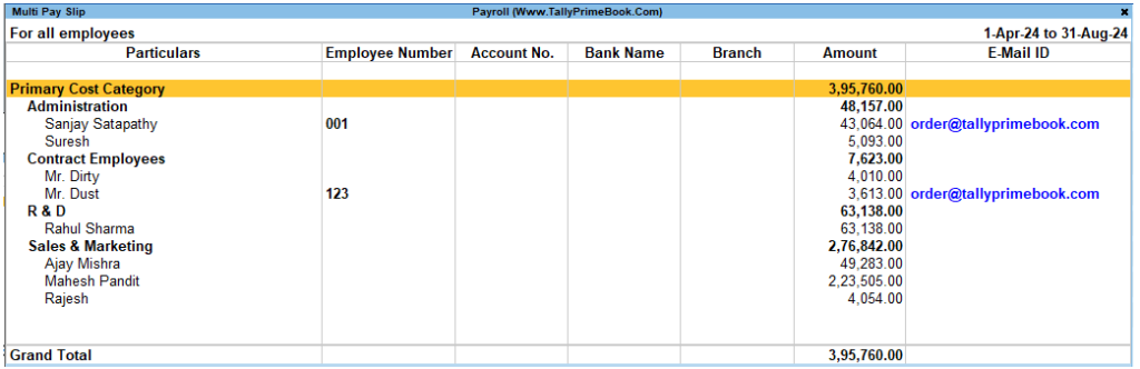 Payroll Statement Reports using TallyPrime – TallyPrime Book (Tutorial ...