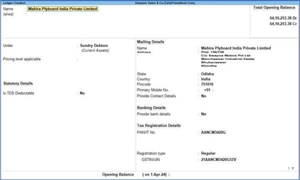 Chart Accounting Setup Using Tallyprime Tallyprime Book Tutorial